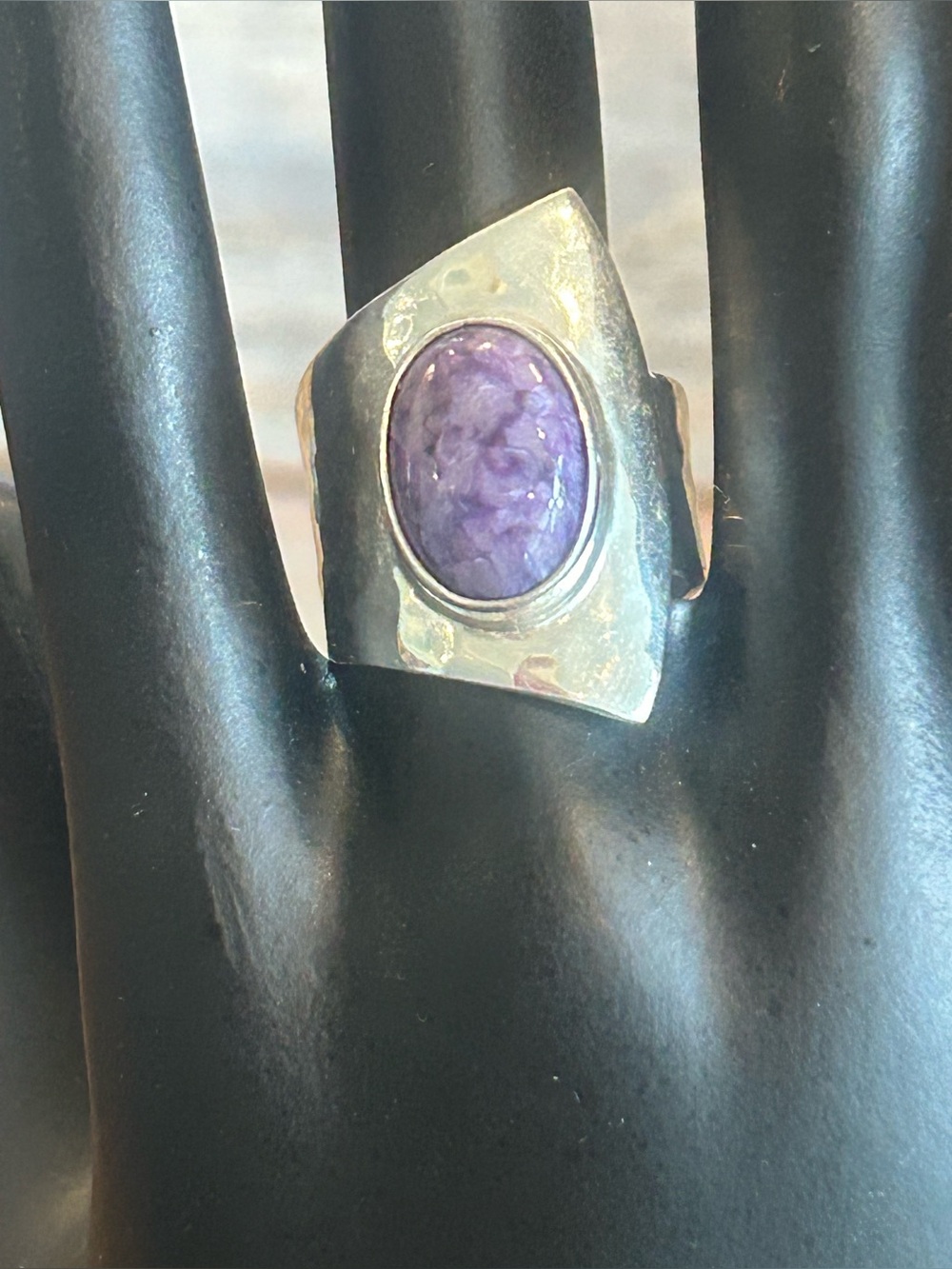 Vintage Dominique Dinouart Sterling Purple Charoite Ring     Sz 8